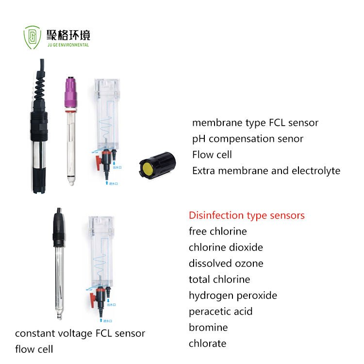 Online Membrane Free Chlorine Meter Polarographic PH compensation Residual Chlorine Controller Analyzer For Swimming Pool