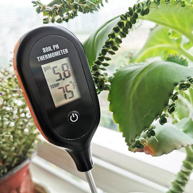 2 in 1 Digital Stake On Soil Temperature Tester Plant Soil PH Meter Compost Thermometer for Garden Lawns