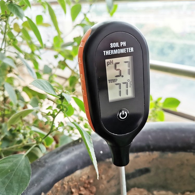 2 in 1 Digital Stake On Soil Temperature Tester Plant Soil PH Meter Compost Thermometer for Garden Lawns