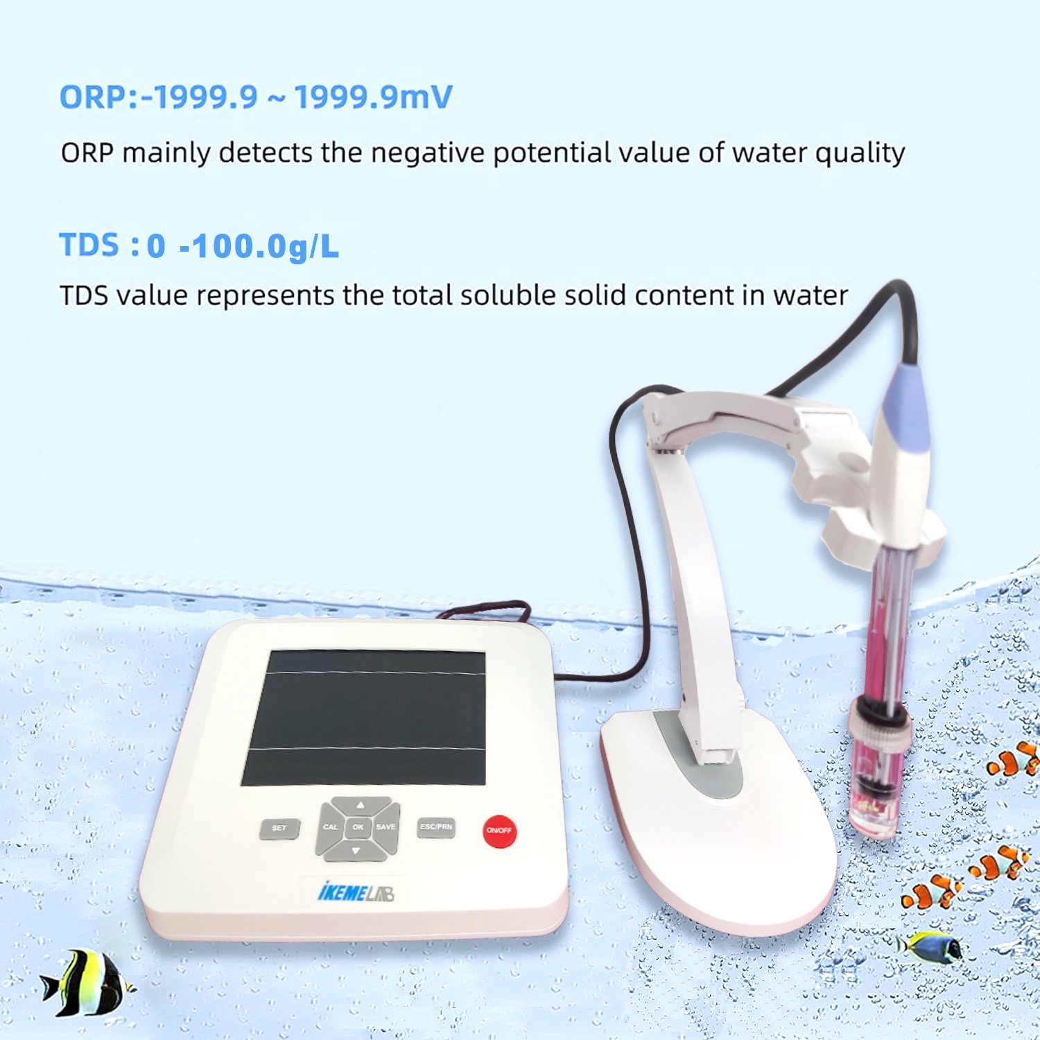 WEIAI High precision Desktop Pen conductivity meter PH/ORP/TDS/EC/Temp/Sal/Res/DO Digital Aquarium Lab Water Analyzer PH meter