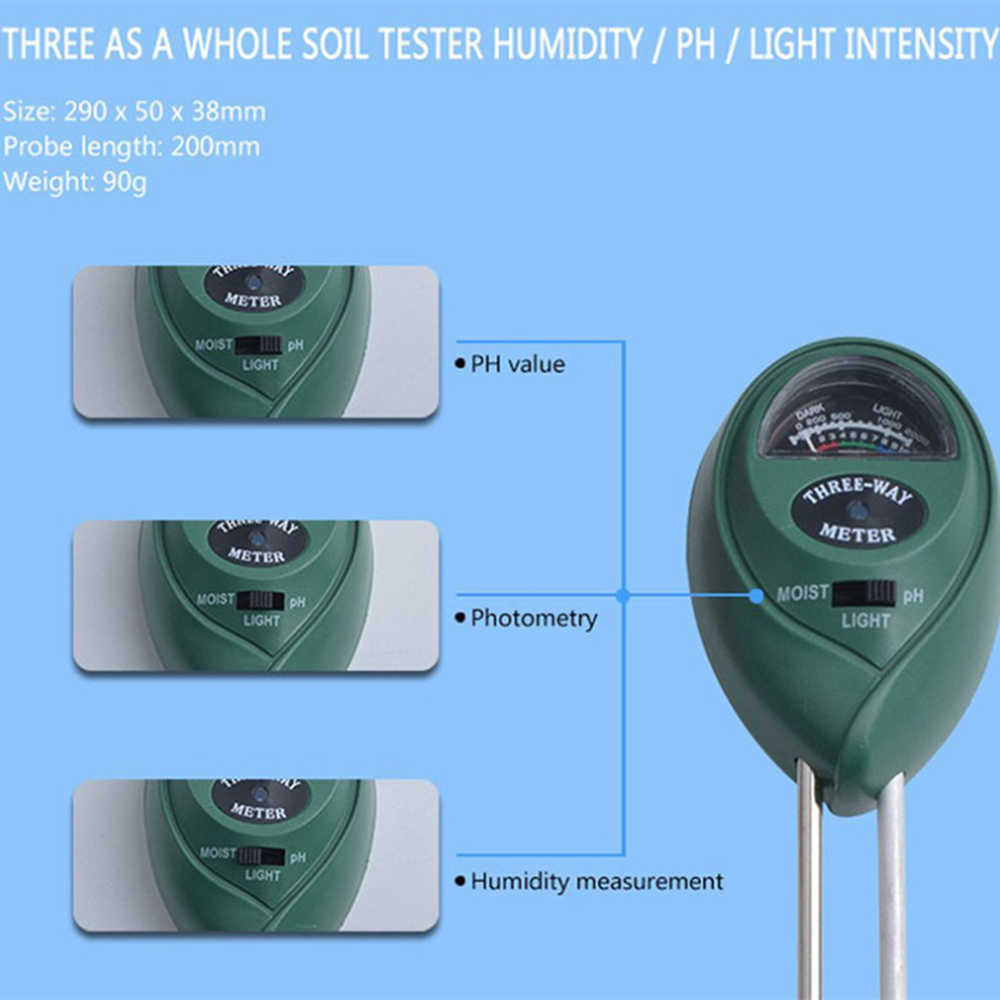 Portable 3in1 digital soil tester ph meter horticulture soil moisture nutrient detector fertility meter soil moisture tester