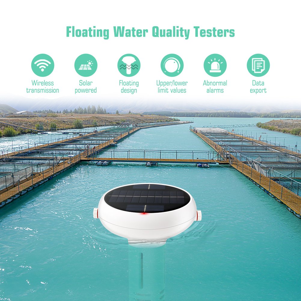 Zigbee Solar Waterproof Chlorometer Chlorine pH TDS EC ORP Salinity TEMP 7 in 1 Water Quality Monitor for Swimming Pools