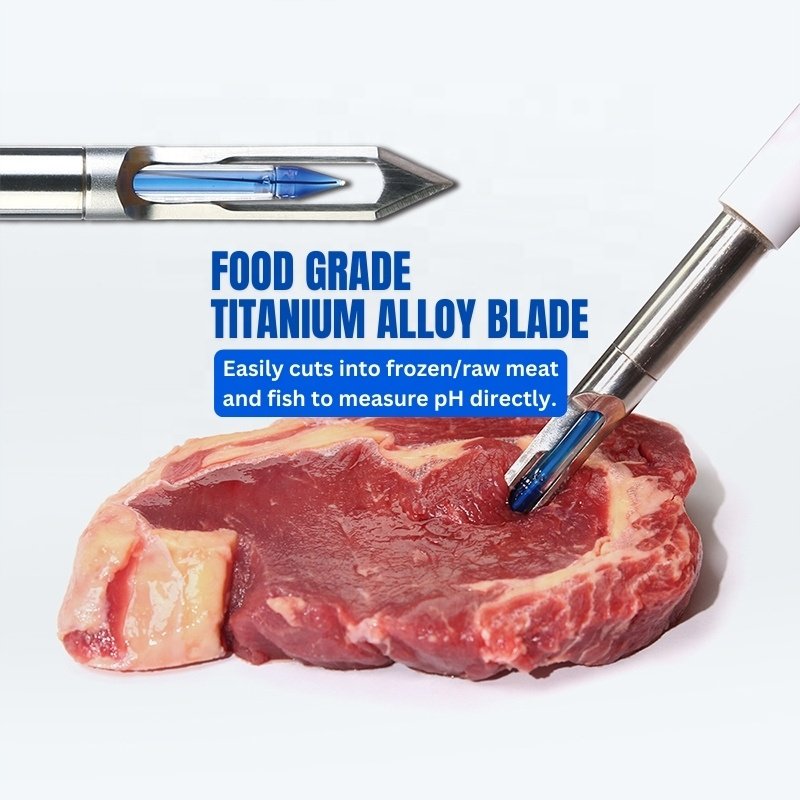 Professional Blade pH Electrode Titanium Alloy Body Spear pH Probe With BNC Connector For Fresh Or Semi-Frozen Food Meat Fish