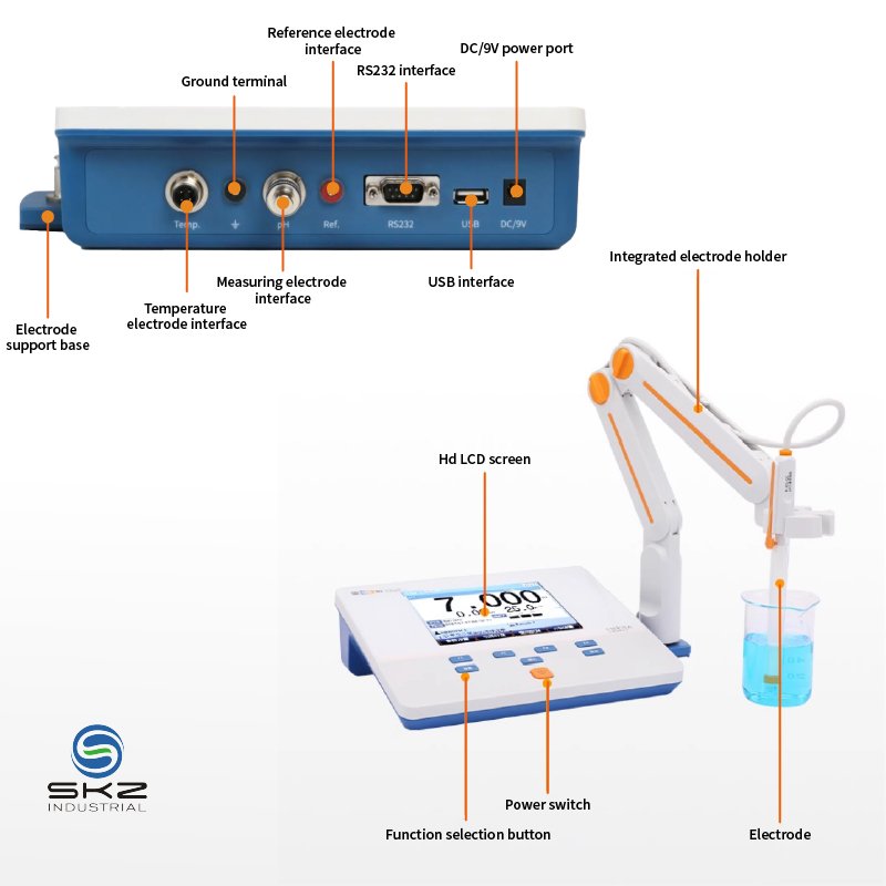 PH400F 0.1 Resolution Multiparameter 1-5 Points Calibration Ph Meter benchtop Ph Meter 3 In 1 Ph Meter