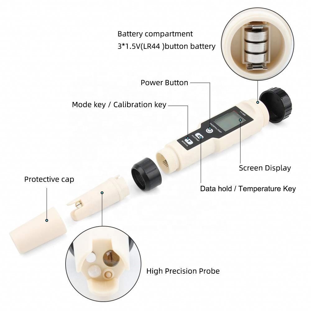 High Quality Portable 5 in 1Multi-parameter Monitor Pen Type Ph Meter pH/ec/tds/salt/temp Water Quality Tester