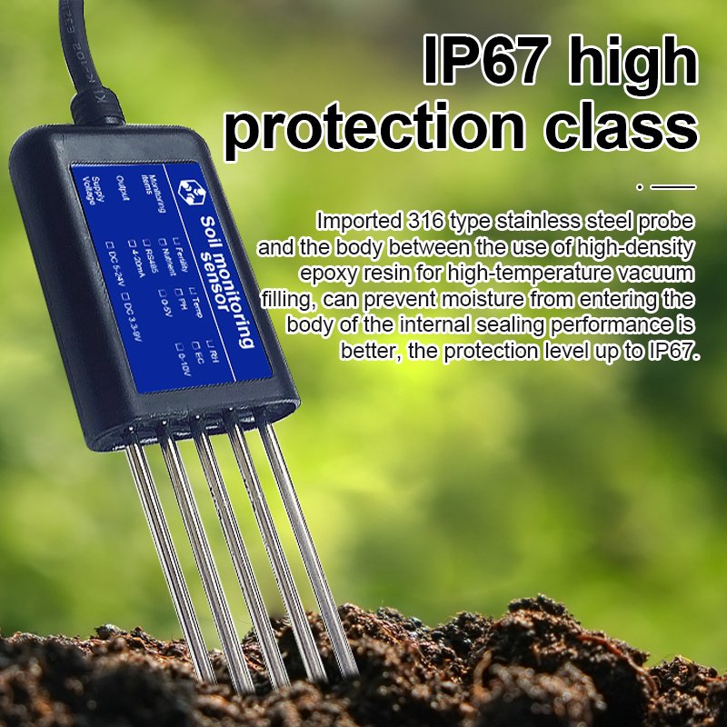Gemho factory USB type-c output 8 IN1 Integrated Soil Npk Soil PH Sensor