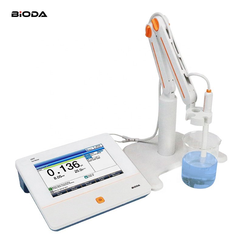 Lab Benchtop F- Cl- Br- I- NO3- BF4- NH4+ ion concentration meter ppm ion analyzer ph meter
