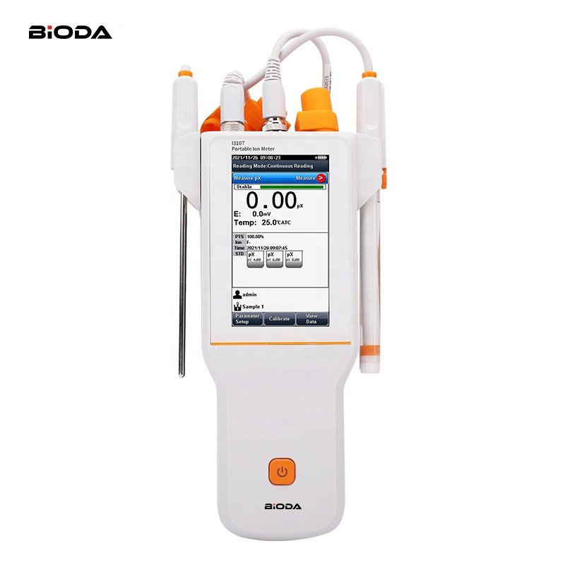 Lab Benchtop F- Cl- Br- I- NO3- BF4- NH4+ ion concentration meter ppm ion analyzer ph meter