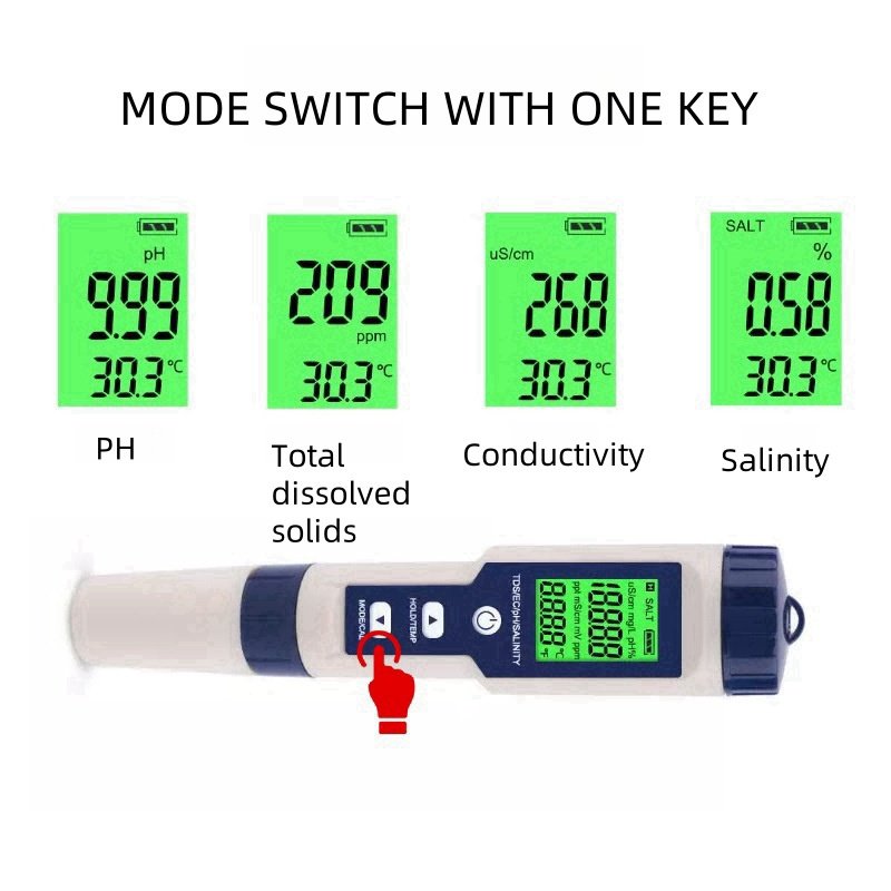 IP67 university lab ph meter laboratory portable 5 in 1 water quality tester machine