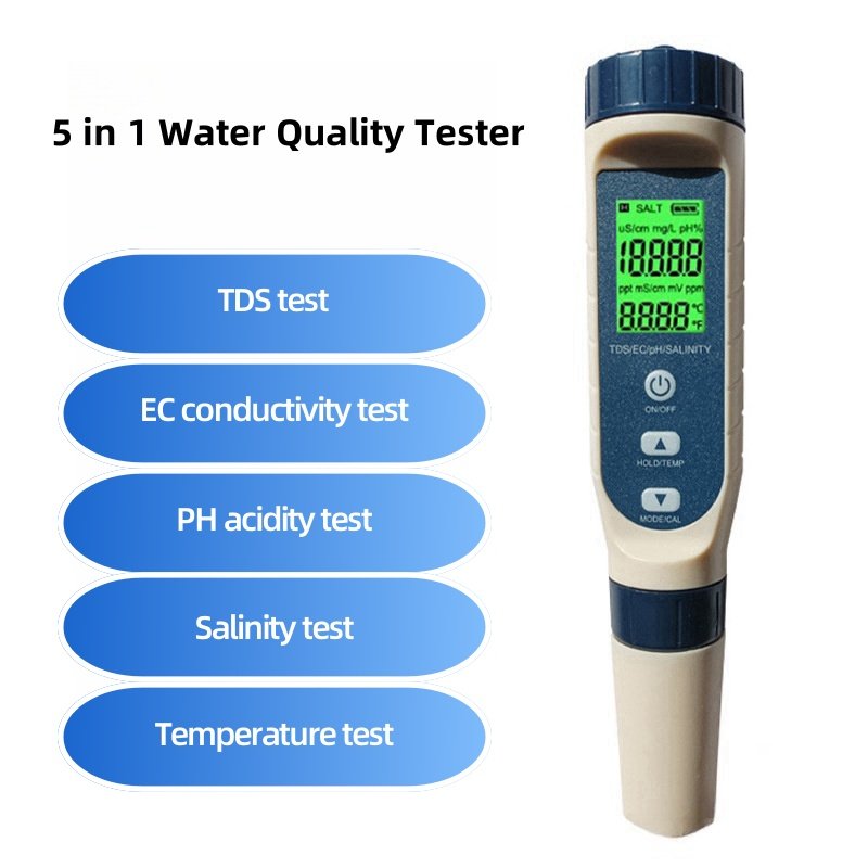 IP67 university lab ph meter laboratory portable 5 in 1 water quality tester machine