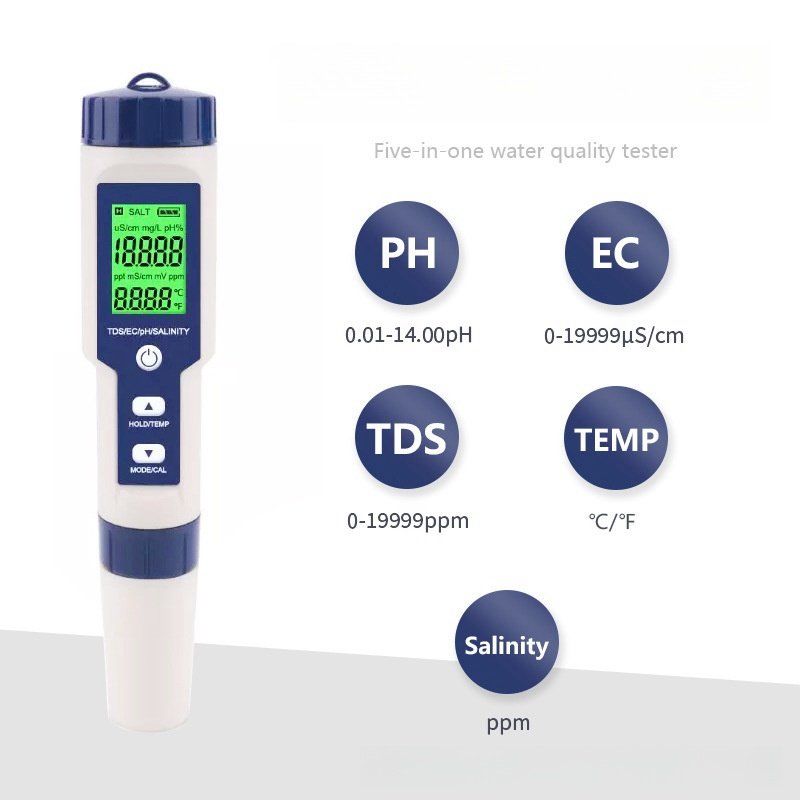 IP67 university lab ph meter laboratory portable 5 in 1 water quality tester machine
