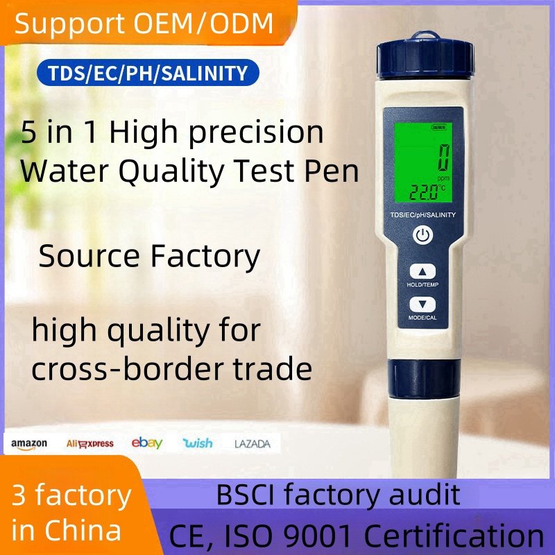 IP67 university lab ph meter laboratory portable 5 in 1 water quality tester machine