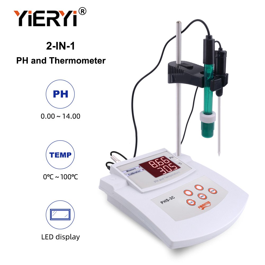 2 in 1 Desktop Ph /Temperature PH meter Auto Calibration Acidity Meter Water Quality Analyzer