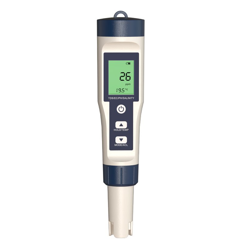 Portable water quality tester Pen 5 in 1 tester pen meter TDS/EC/PH/Salinity value/Temp Digital Water Detector