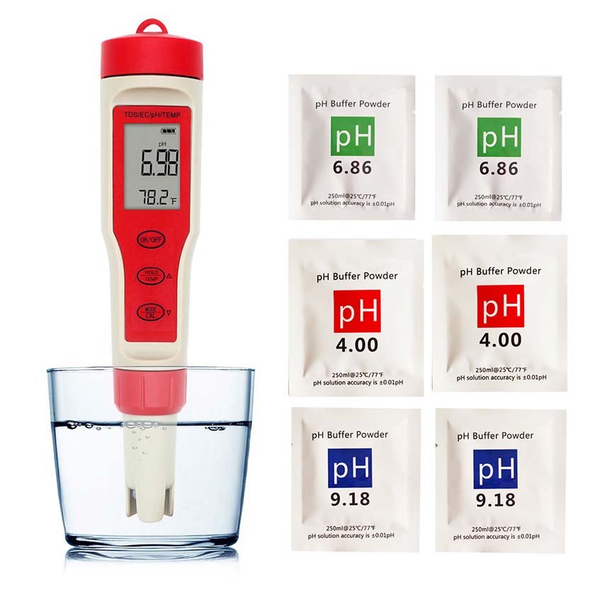 New pH meter TDS pH EC Temperature 4-in-1 Water quality detector Conductivity tds water test pen
