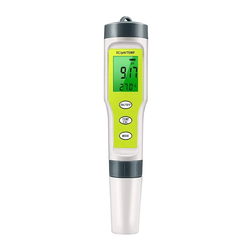 Water Quality Tester 0-14pH 3 in 1 Digital Temperature EC PH Meter with Backlight for Aquariums Drinking Water