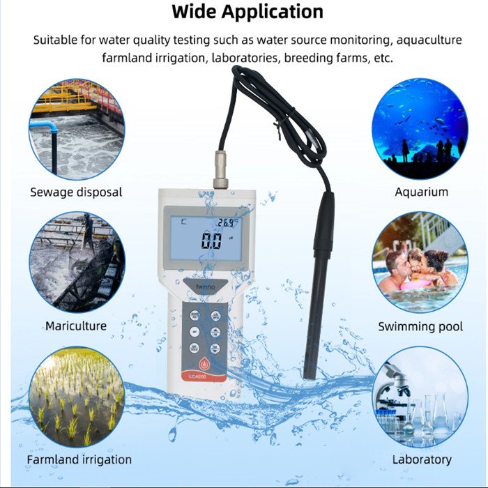 Portable Handheld pH Aquarium ec Tester Water Activity Analyzer Portable ph do Meter conductivity/TDS/Resistivity/salinity