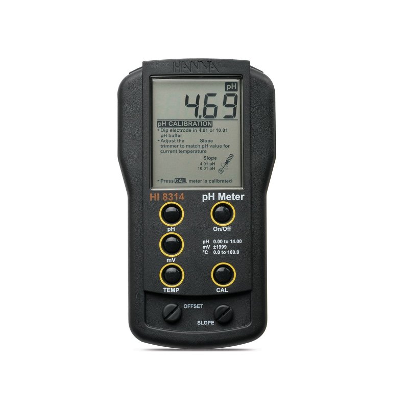 HANNA HI8314-1 Analog Portable Acidity Meter with HI1217D Electrode Redox Tester Thermometer
