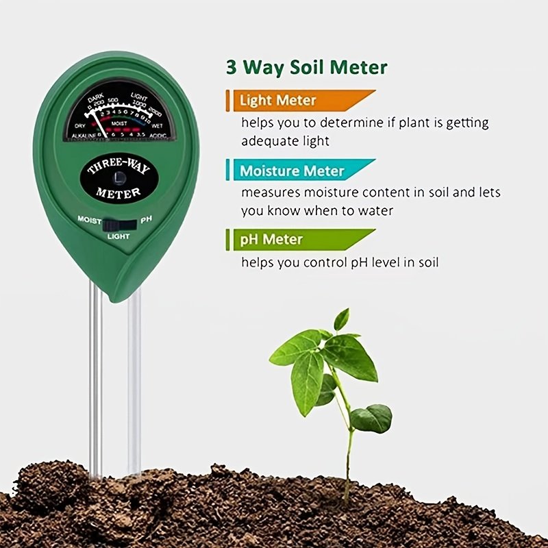 3 in 1 Plant Soil Moisture PH Light Meter for Plants Crops Flowers Vegetable Soil Meter Ph Measuring Instruments