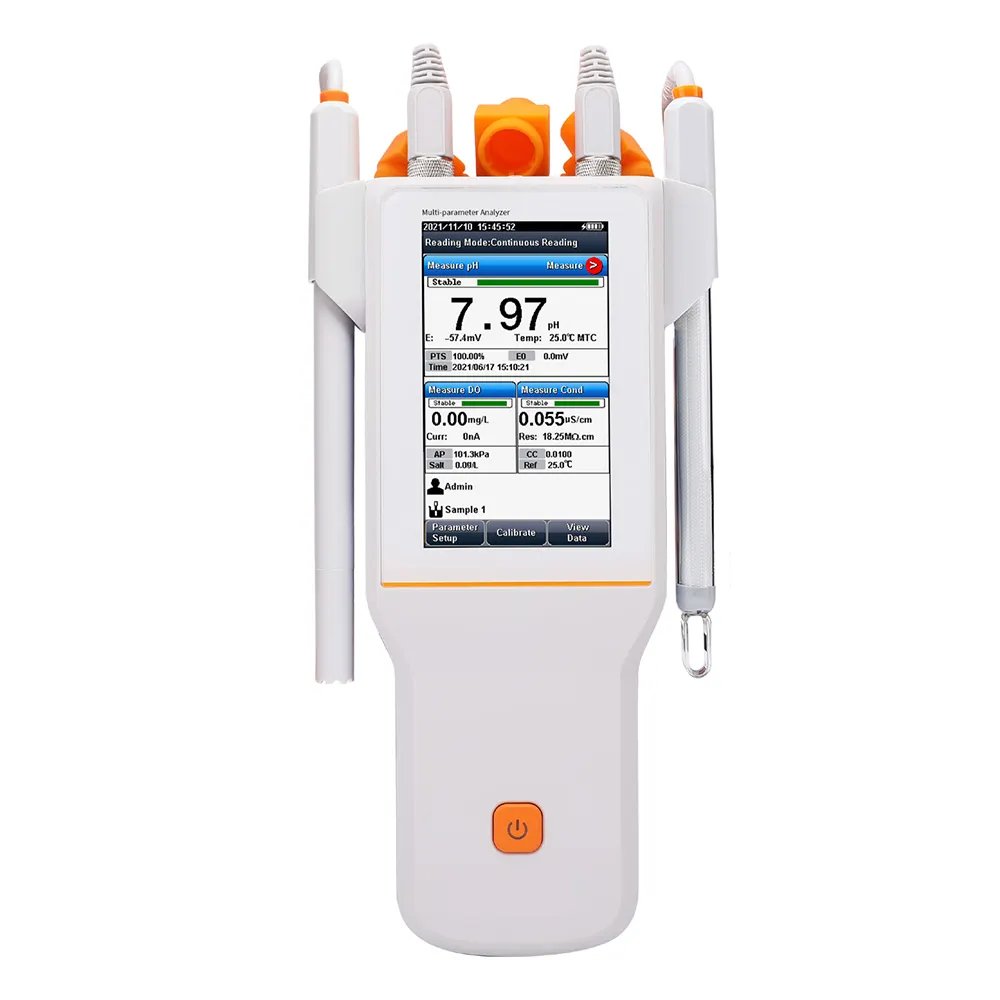 pH/EC/ISE/DO/Temp Digital Water Quality Portable Multiparameter Water Analyzer Monitor meter