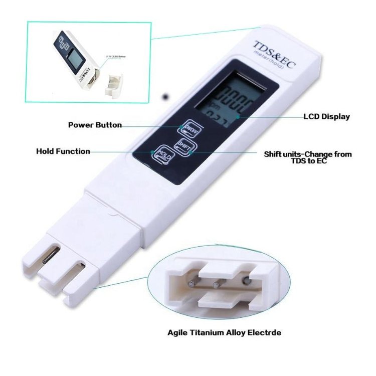 Digital pH and TDS Meter Combo High Accuracy pH Meter TDS EC Tester Water Quality pH EC Tester for Aquarium RO System Lab