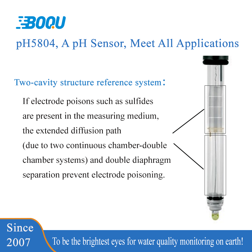 High Quality Low Ionic Medium Water Quality Monitoring Two-cavity structure reference system 0-14pH Glass orp probe