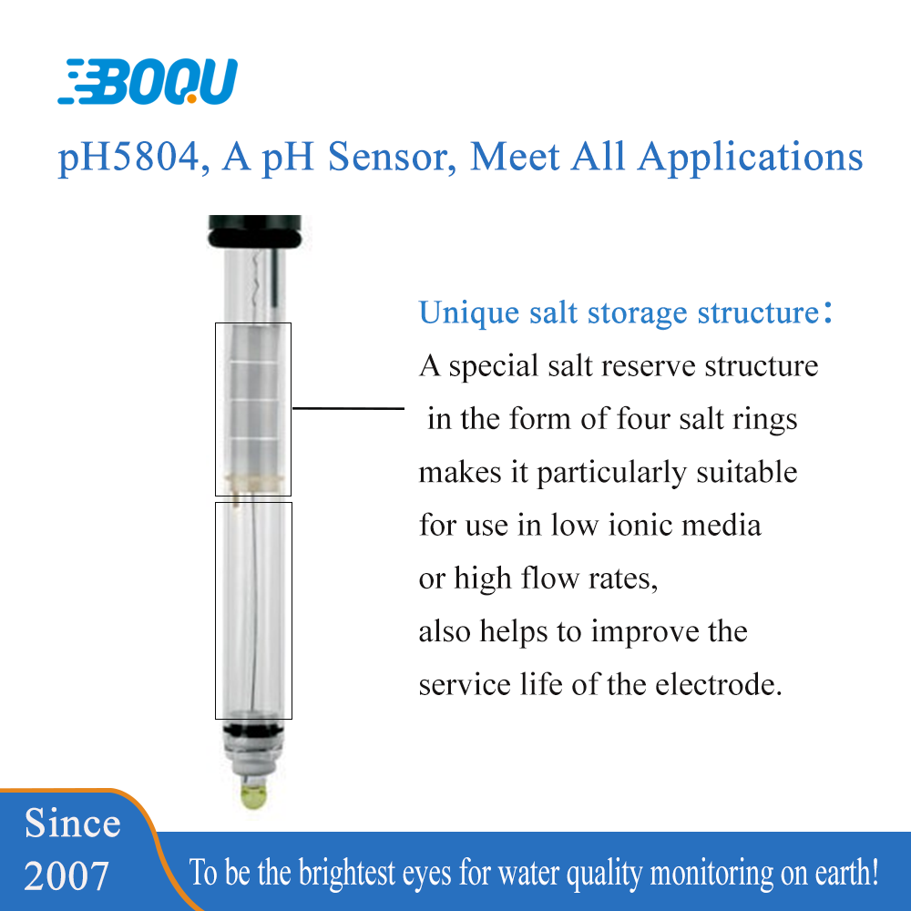 High Quality Low Ionic Medium Water Quality Monitoring Two-cavity structure reference system 0-14pH Glass orp probe