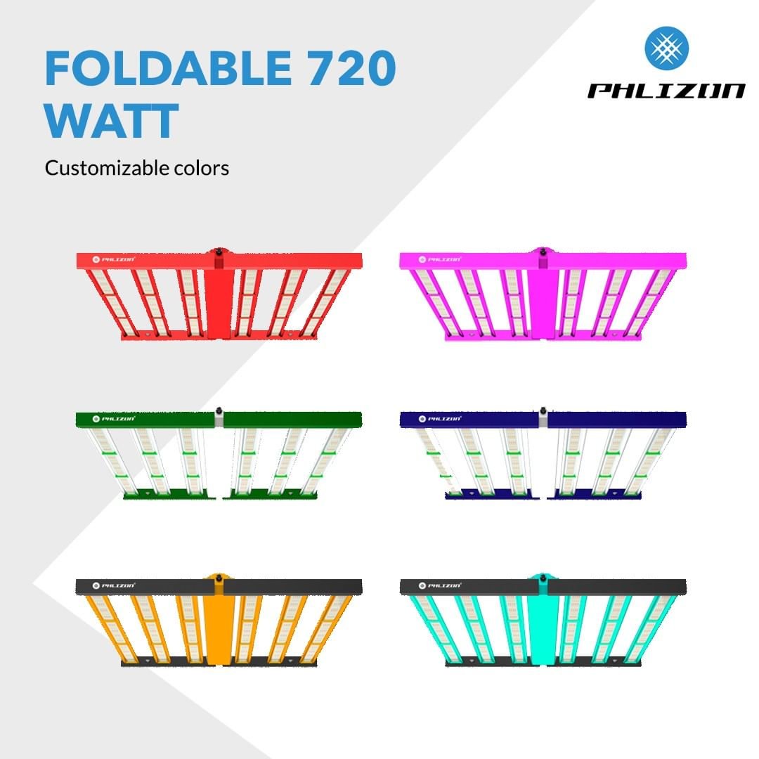 Phlizon New Tech Aluminum Folding Bar Grow Light 720W 800W 1000W LED Hydroponic Light Dimmable Horticulture led grow lights