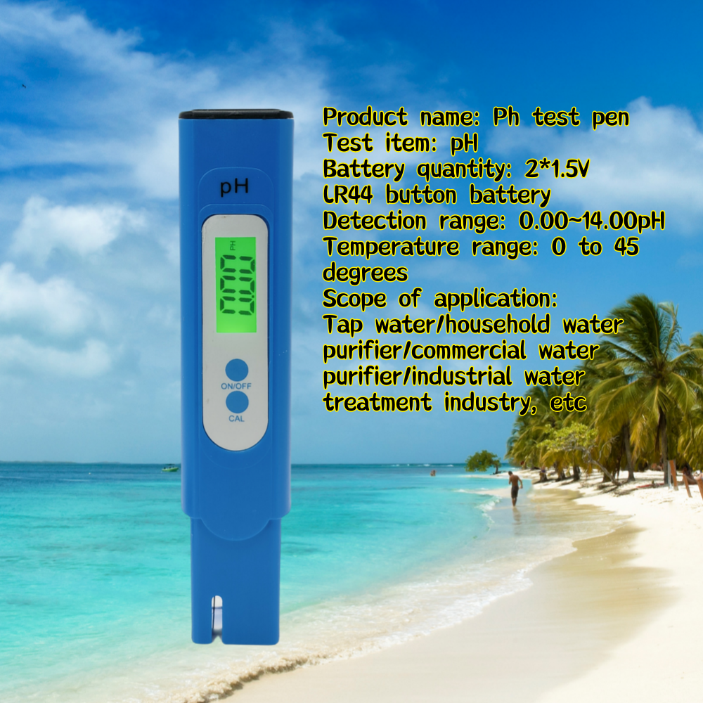 Portable pH Meter Water Quality Tester Pen Measurement pH Value Digital Backlight Display Pocket pH Tester Pen