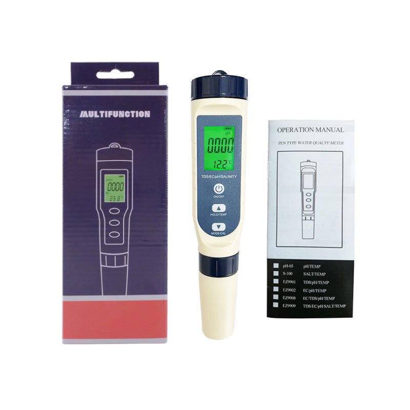 High Precision Pentype 5 In 1 Water Test Pen Tds Ec Salinity Ph Meter For Drinking Water