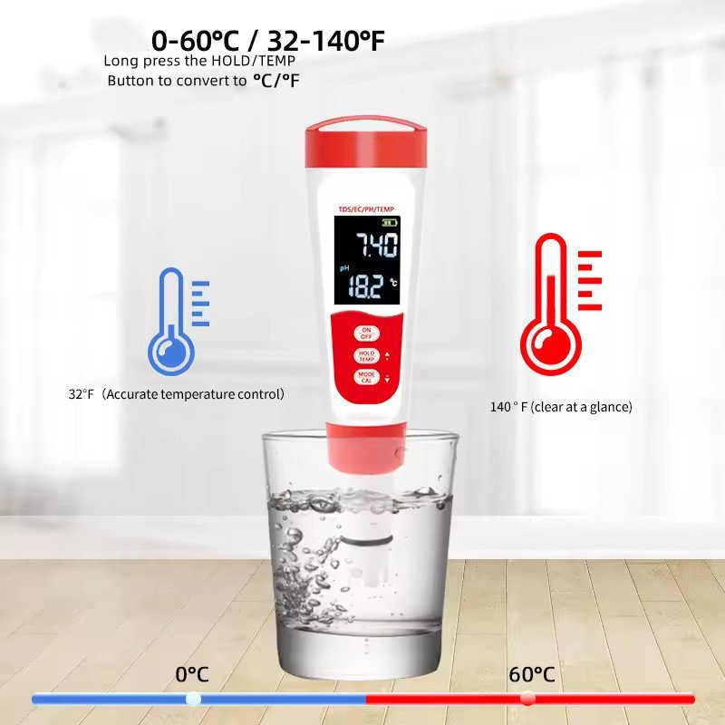 High Accuracy Pen-Type Ph Meter 4 In 1 Water Quality Tester Tds Water Quality Monitoring Sensor