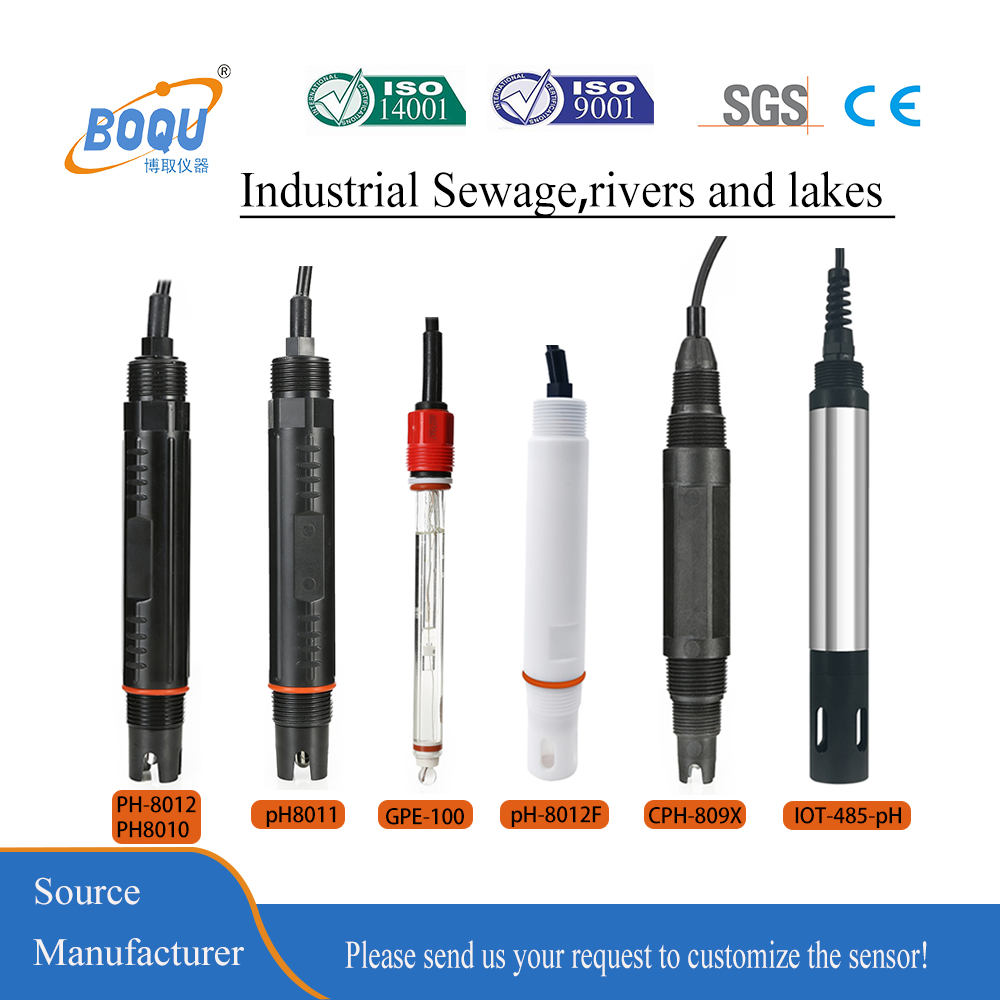 BOQU IOT Water Quality Online 4-20ma RS485 Industrial Digital Analog Glass ORP pH Replacement Electrode Probe Sensor Price