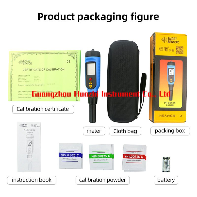 PH818M PH Meter food Dough Meat Vegetable milk Fruit Sauces Semi-solid PH Tester Acidimeter