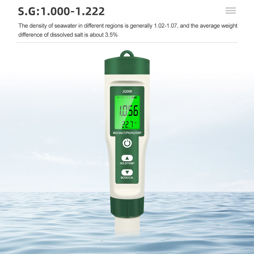 10 in 1 Digital PH/TDS/EC/SALT/TEMP/S.G/ORP/H2/Fertile/Resistivity Meter
