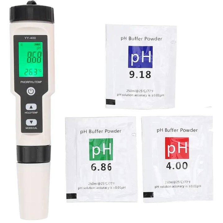 Portable YY-400 PH / ORP / H2 & TEM Hydrogen Ion Concentration Water Quality Test Pen 4 in 1 PH Meter Tester
