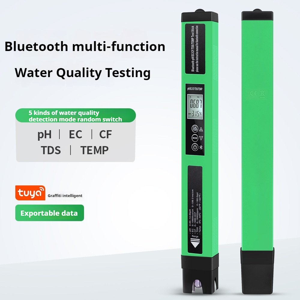 Multi-Functional Bluetooth Testing Pen pH Meter for Hydroponics with pH/EC/CF/TDS/TEMP