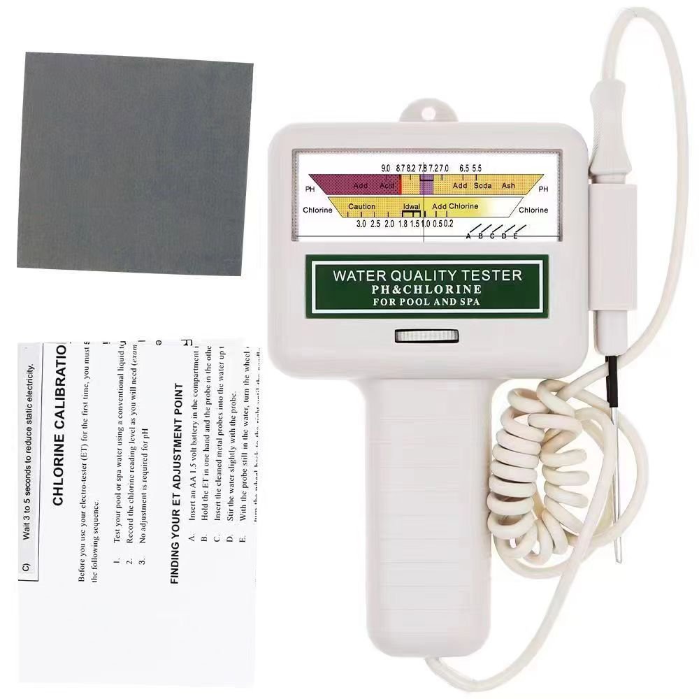 Chlorine Tester, PH & Chlorine Cl2 Level Meter Tester Test Monitor Swimming Pool Spa Water monitor Quality Analysis