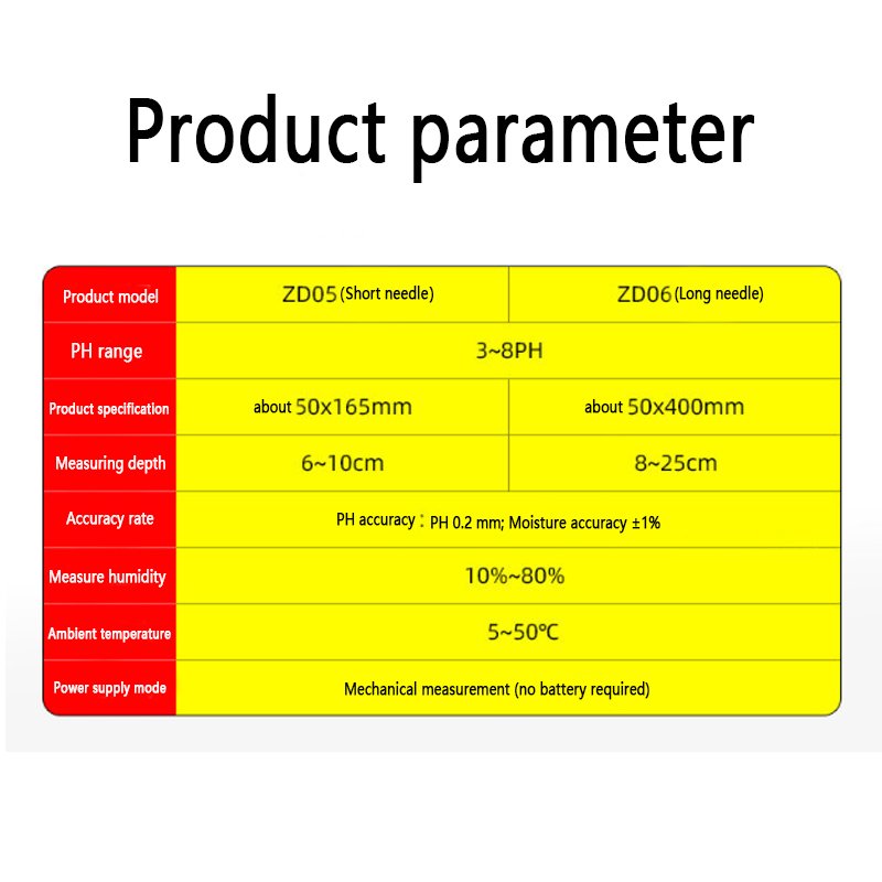 ZD05/ZD06 Soil PH meter pH meter Moisture percentage Moisture detector Horticultural test