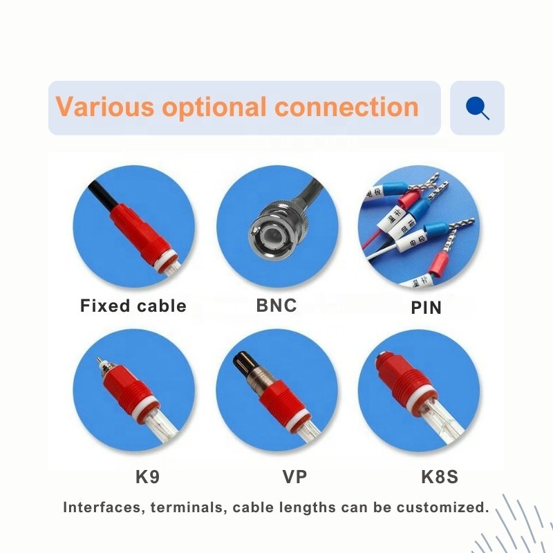 Easy Installation pH Sensor Gel Filled PTFE Junction Combination pH Glass Electrode For Fish Tank Nutrient Doser pH Controller