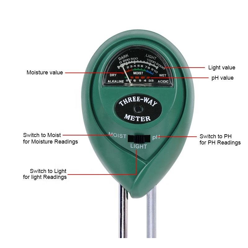 3 in 1 Soil Moisture Digital Soil PH Meter Tester