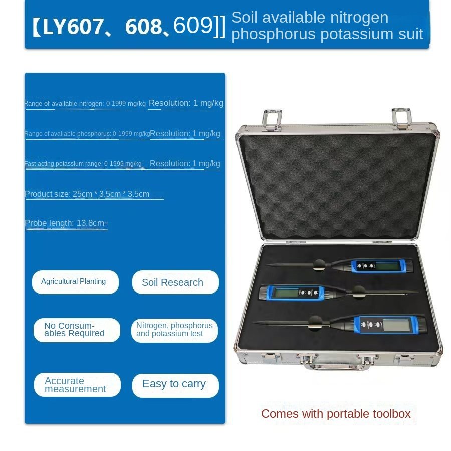 Soil NPK Meter Soil Fertility Organic Matter Nutrient Available Nitrogen Phosphorus Potassium Trace Element Tester