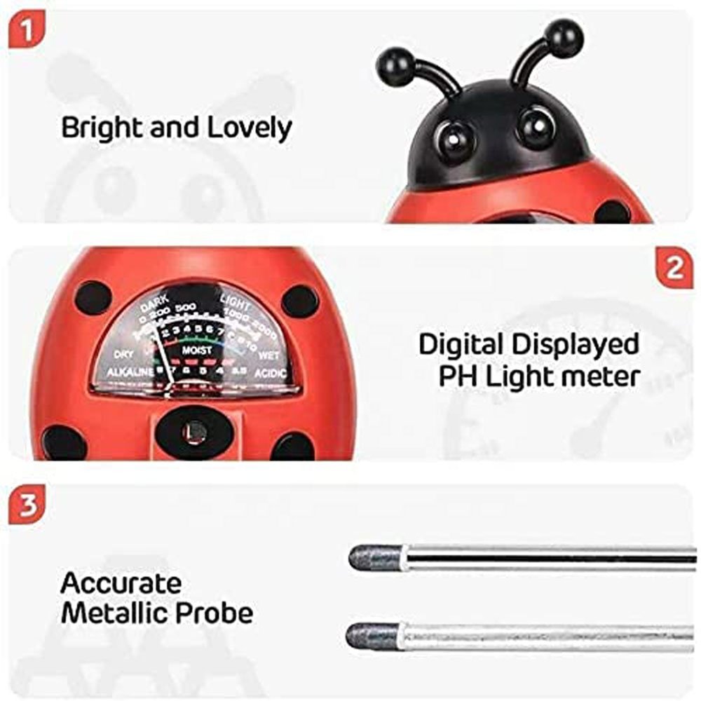 Soil Tester 3 in 1 3 in 1 Soil Meter, Soil PH/Light/Moisture testing kit soil test kit for plants indoor and outdoor