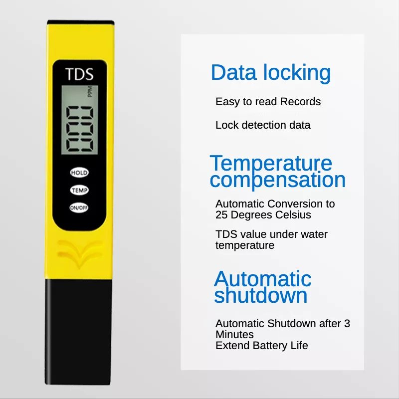 Large Screen TDS Meter LCD Digital Temperature Water Tester Pen PPM Meter Water Purity Tester