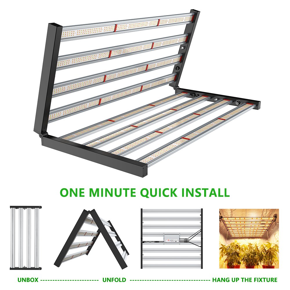 Best Selling Phlizon Full Spectrum LED GROW LIGHT 640W 800W Fold 8 bars Hydroponics Horticulture Indoor Pla nts US Inventory