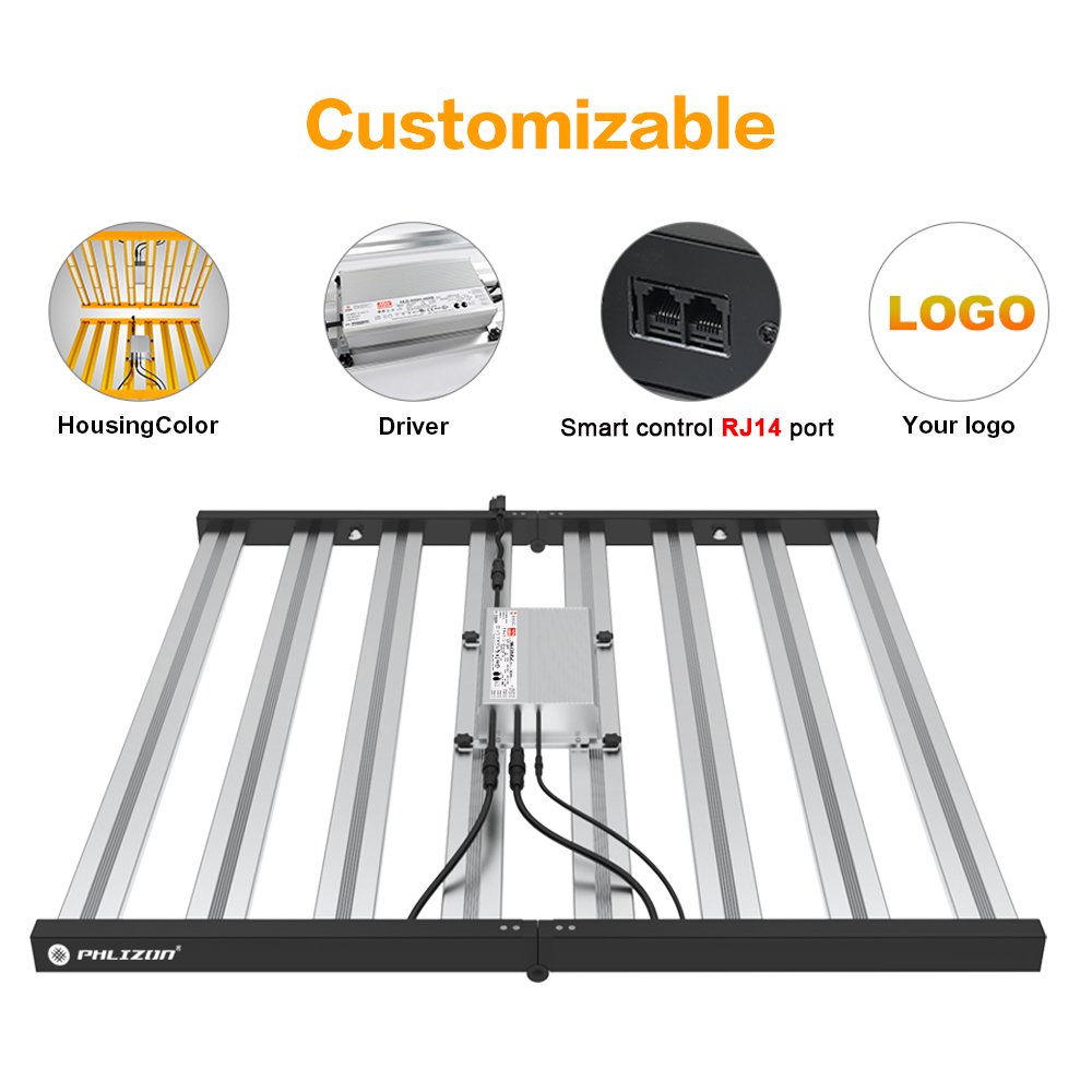 Best Selling Phlizon Full Spectrum LED GROW LIGHT 640W 800W Fold 8 bars Hydroponics Horticulture Indoor Pla nts US Inventory
