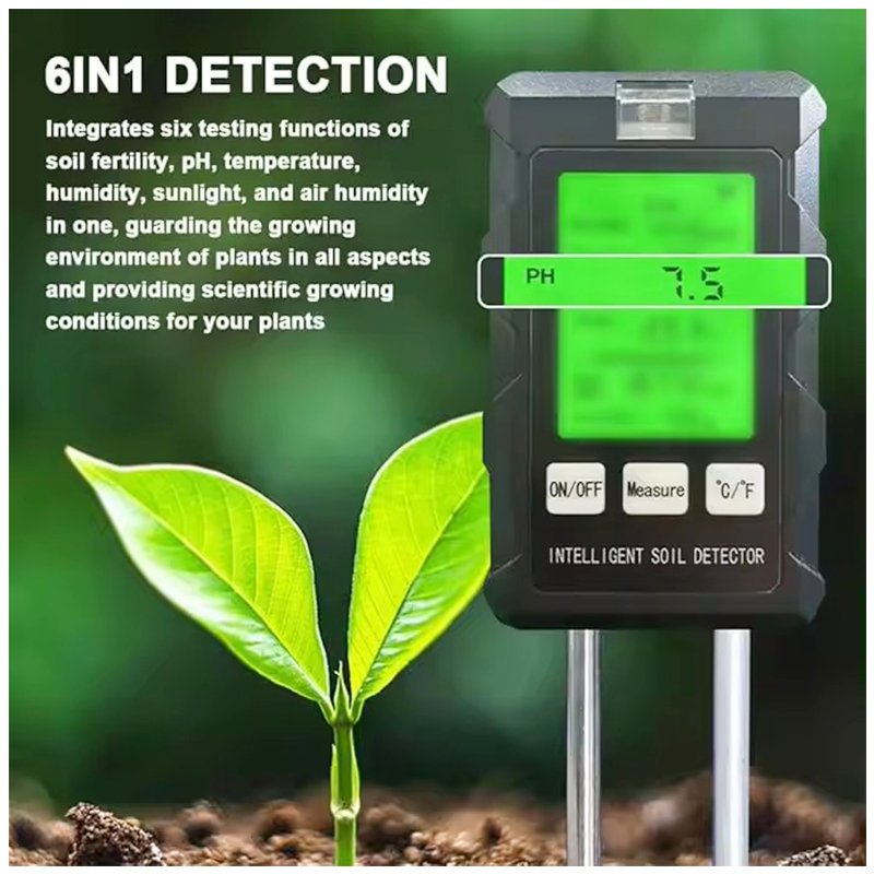 High Quality Factory Supply 6 In 1 Soil Testing Equipment Portable Soil Tester For Vegetable Cultivation