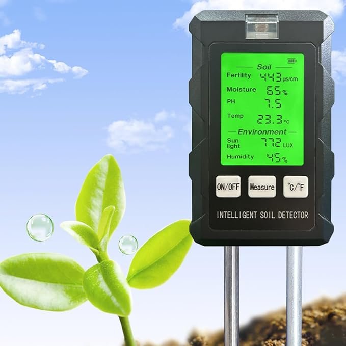 New Style 6 in 1 Ph/ Humidity/Sunlight/Moisture/Temp/Fertility Soil Tester For Plant