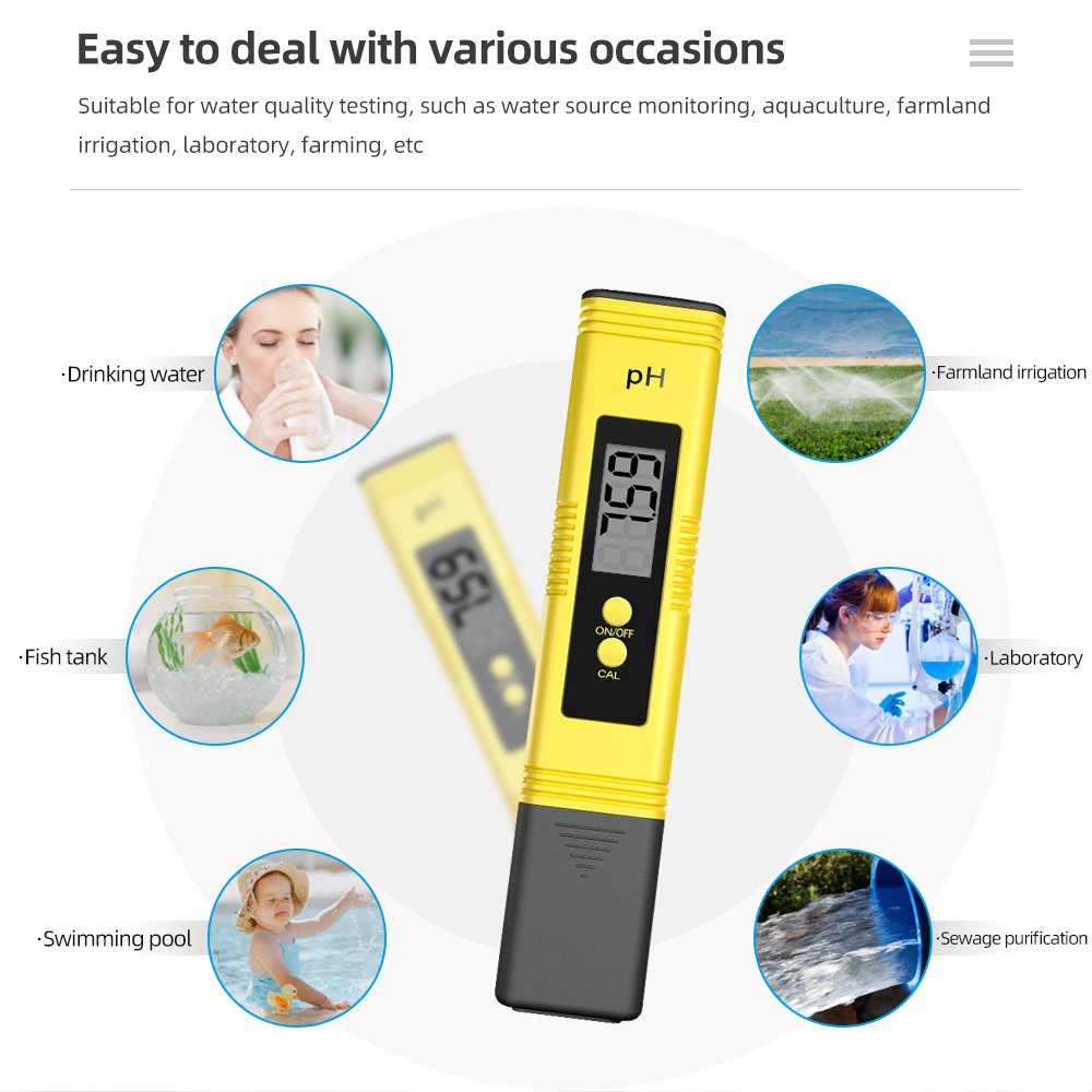 LCD Digital PH Pen Water Quality Tester Pocket Portable PH Meter Tester with ATC for Water