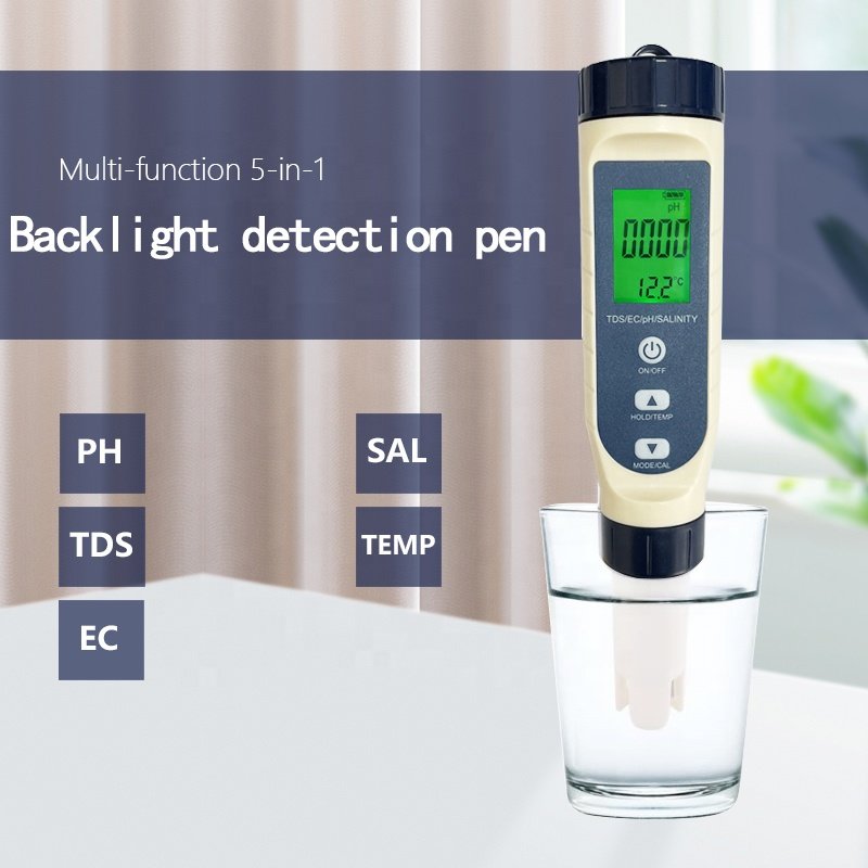 5 In 1 Accuble Home Digital Pool Water Quality Tester Kit Member Tds meter ph Test Pen