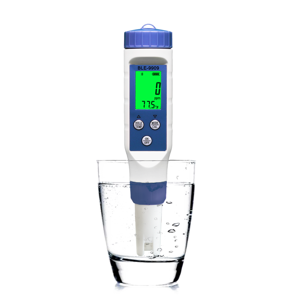 Smart Blue Tooth 5 in 1 PH/EC / TDS / Salinity / TEMP Tester BLE-9909 PH Meter Powered by YINMIK Mobile App